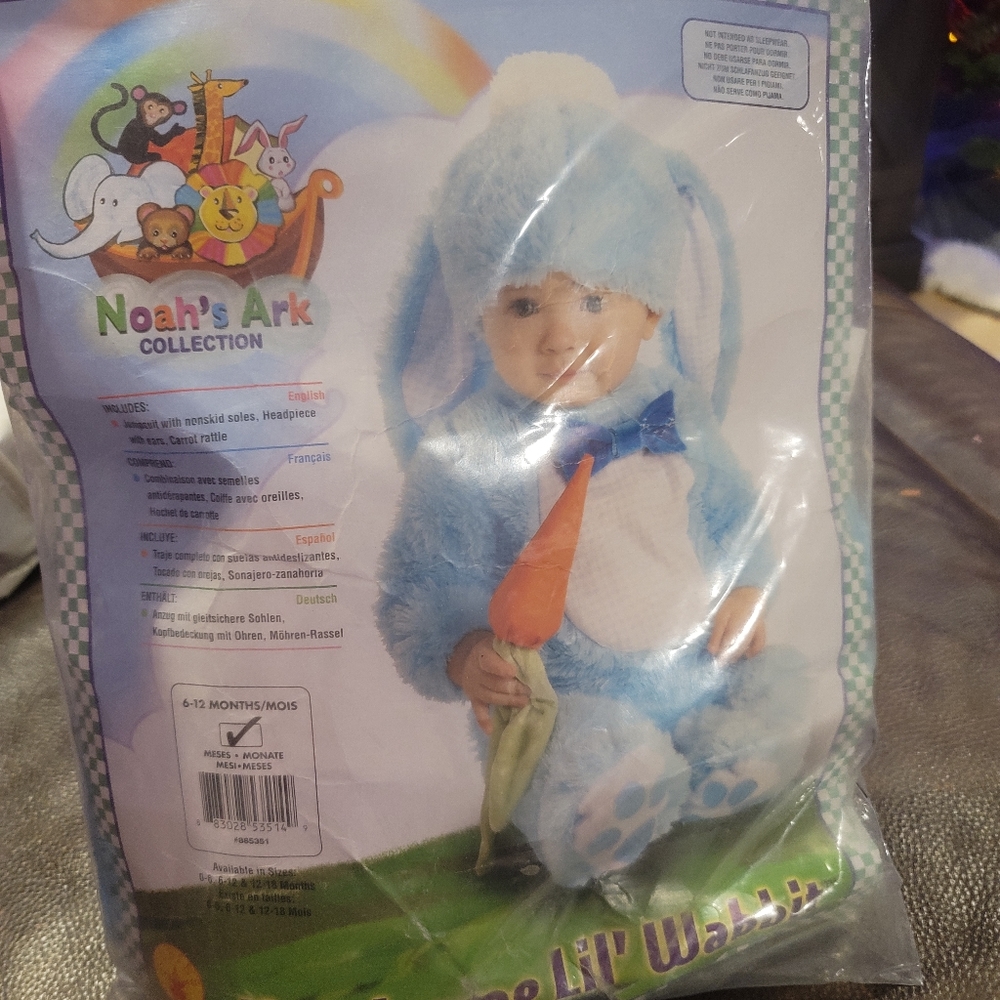 Bunny costume blue 6 - 12 months used . Easter Baby Outfit
